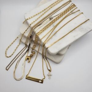 Elegant Gold Necklace Lot of 6